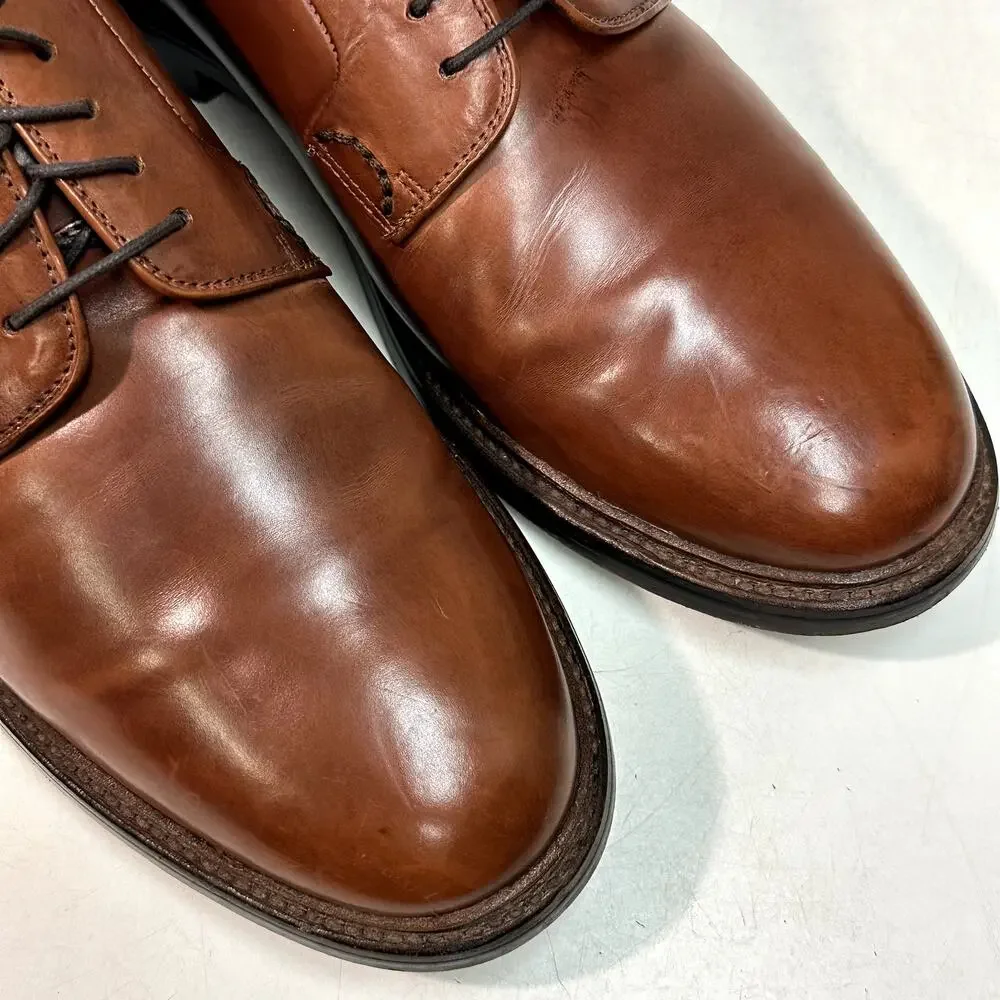 VGUC Grant Stone x J. Crew Ludlow Derby Plain Toe Brown Calf Bench Made 12 D